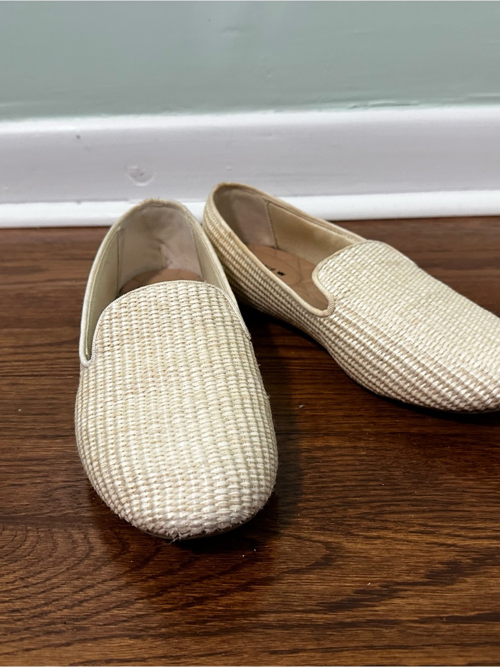 Birdies Starling Woven Slip-On Loafers in Natural Raffia